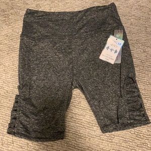 Ready To Go. Workout shorts. Polyester and Spandex. Grey. Medium. NWT.